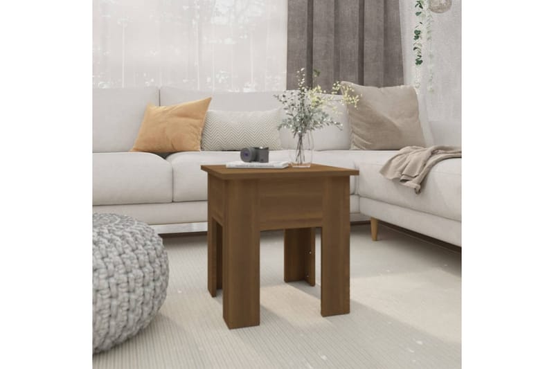 Salongbord brun eik 40x40x42 cm sponplate - Brun - Møbler - Bord - Sofabord