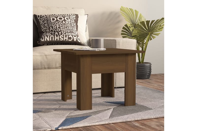 Salongbord brun eik 55x55x42 cm sponplate - Brun - Møbler - Bord - Sofabord