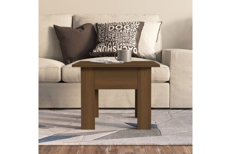 Salongbord brun eik 55x55x42 cm sponplate - Brun - Møbler - Bord - Sofabord