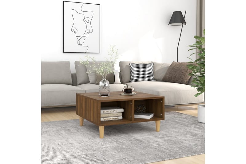 Salongbord brun eik 60x60x30 cm sponplate - Brun - Møbler - Bord - Sofabord