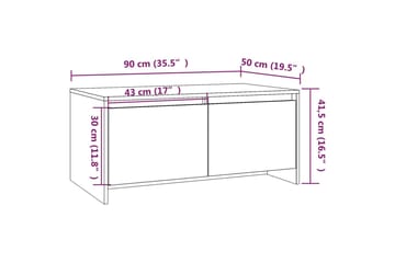 Salongbord brun eik 90x50x41,5 cm sponplate - Brun - Møbler - Bord - Sofabord