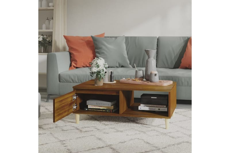 Salongbord brun eik 90x60x35 cm sponplate - Brun - Møbler - Bord - Sofabord