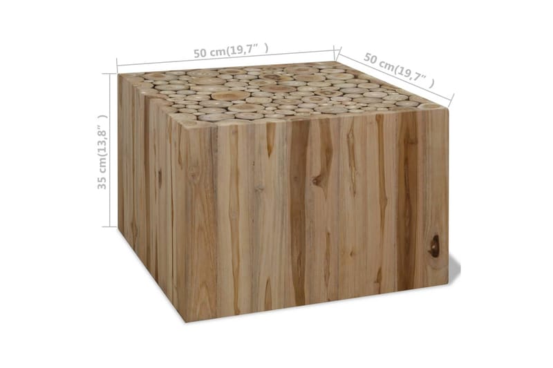 Salongbord ekte teak 50x50x35 cm - Teak - Møbler - Bord - Sofabord