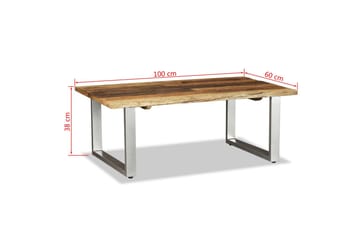Salongbord gjenvunnet heltre 100x60x38 cm - Resirkulert Tre - Møbler - Bord - Sofabord