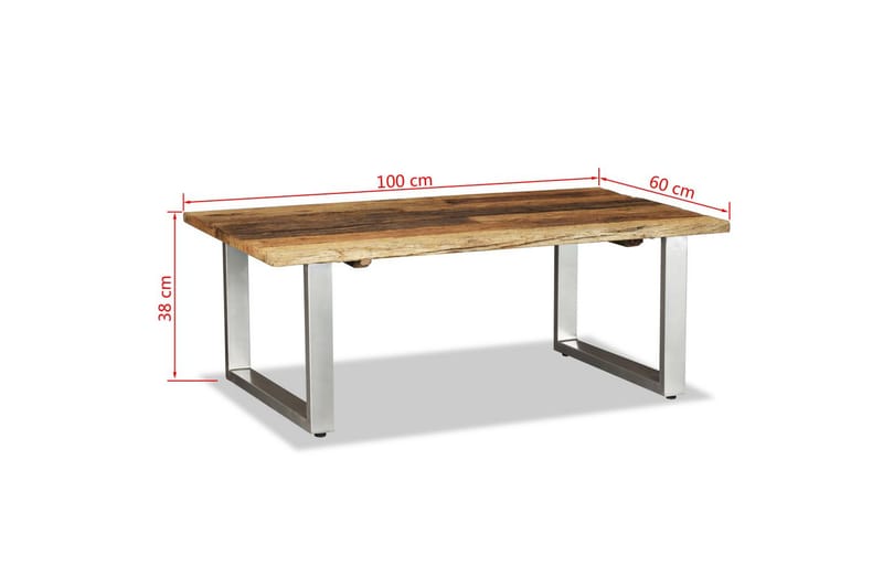 Salongbord gjenvunnet heltre 100x60x38 cm - Resirkulert Tre - Møbler - Bord - Sofabord