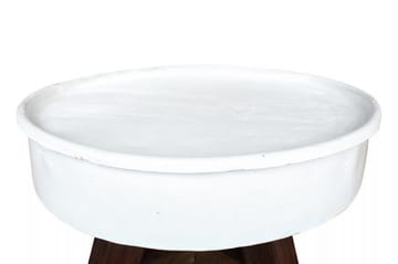 Salongbord gjenvunnet heltre 60x45 cm hvit - Hvit/Resirkulert Tre - Møbler - Bord - Sofabord