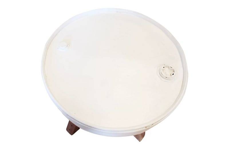 Salongbord gjenvunnet heltre 60x45 cm hvit - Hvit/Resirkulert Tre - Møbler - Bord - Sofabord