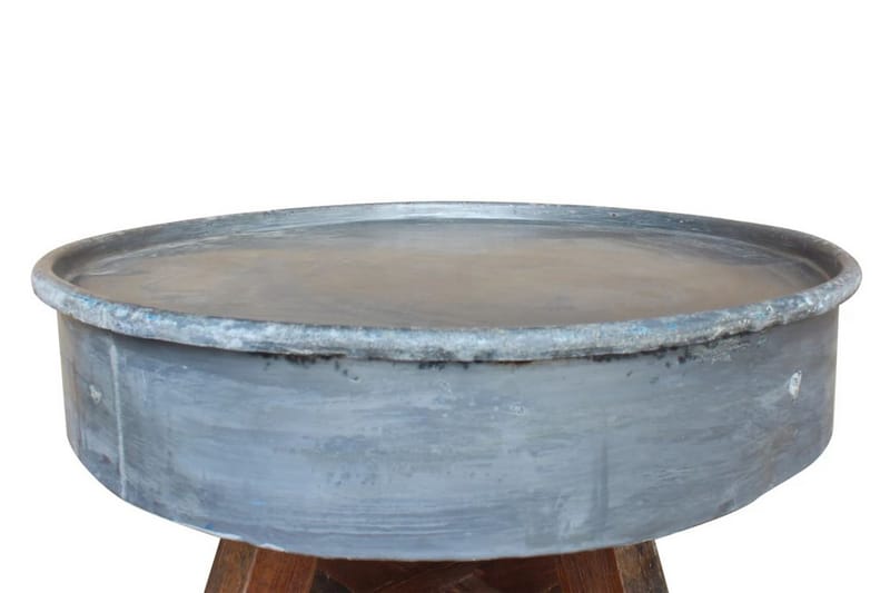 Salongbord gjenvunnet heltre 60x45 cm sølv - Resirkulert Tre - Sofabord