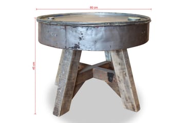Salongbord gjenvunnet heltre 60x45 cm sølv - Resirkulert Tre - Møbler - Bord - Sofabord