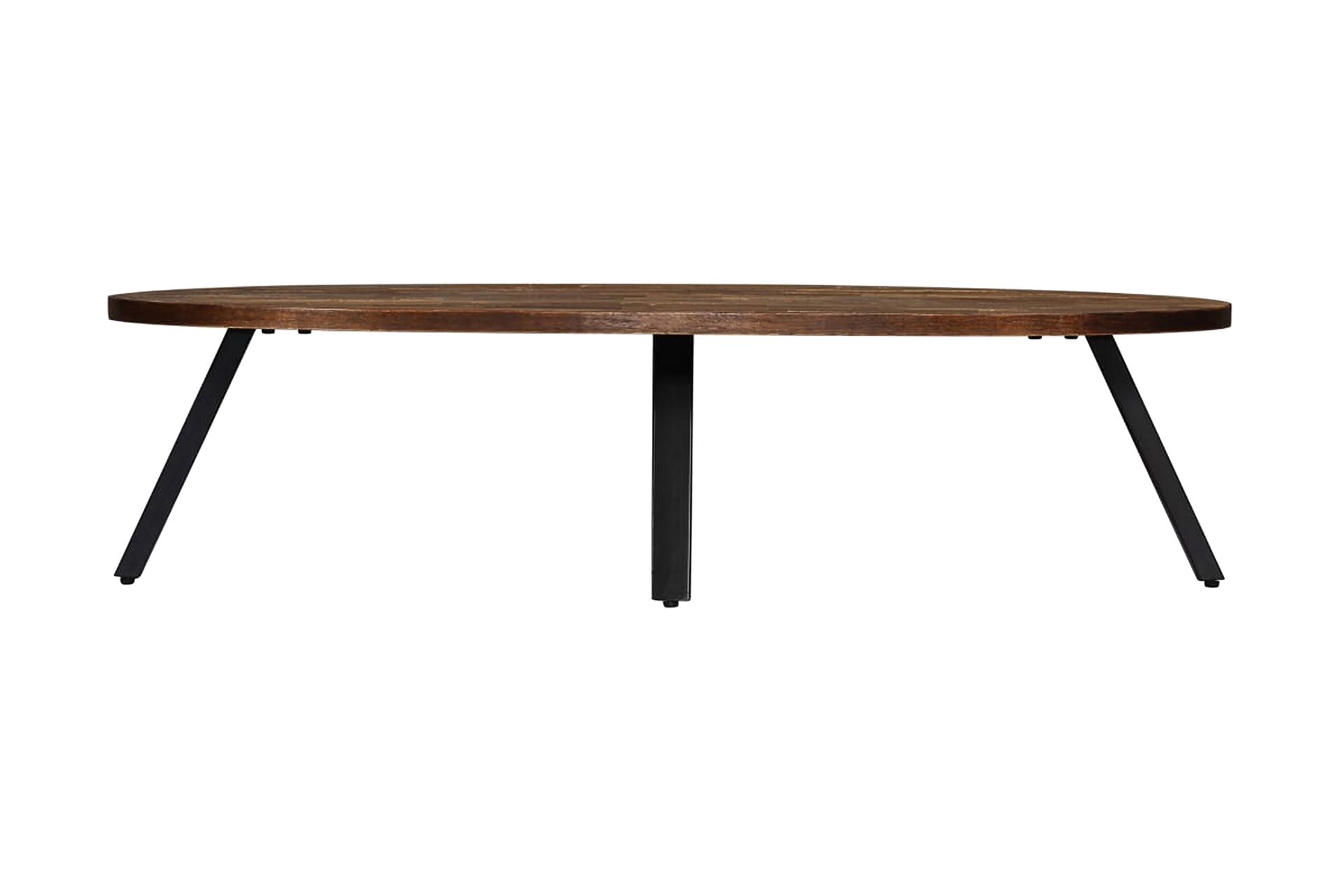 Salongbord gjenvunnet heltre i teak oval 120x60x30 cm - Teak - Møbler - Bord - Sofabord