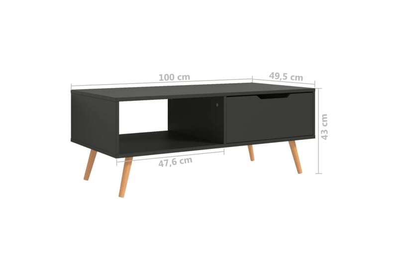 Salongbord grå 100x49,5x43 cm sponplate - Grå - Møbler - Bord - Sofabord