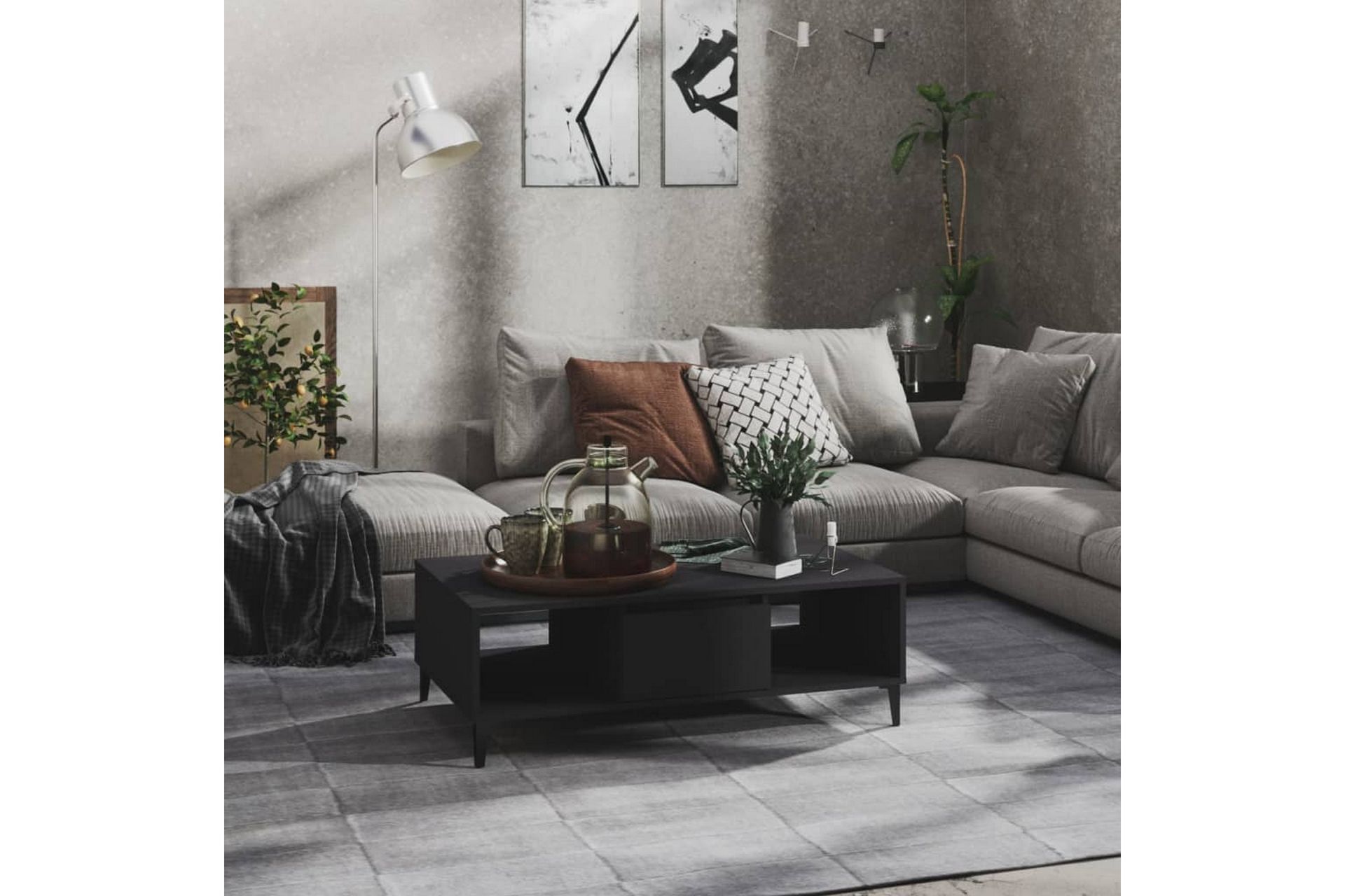 Salongbord grå 103,5x60x35 cm sponplate - Grå - Møbler - Bord - Sofabord