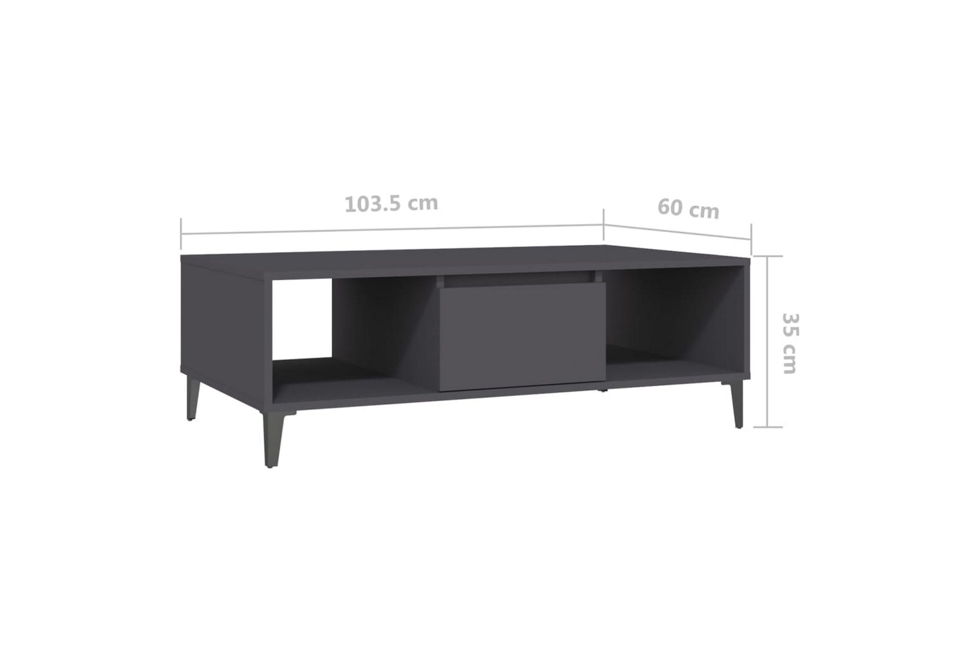 Salongbord grå 103,5x60x35 cm sponplate - Grå - Møbler - Bord - Sofabord
