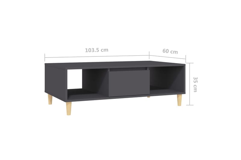 Salongbord grå 103,5x60x35 cm sponplate - Grå - Møbler - Bord - Sofabord