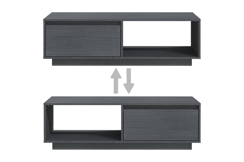 Salongbord grå 110x50x33,5 cm heltre furu - Grå - Møbler - Bord - Sofabord
