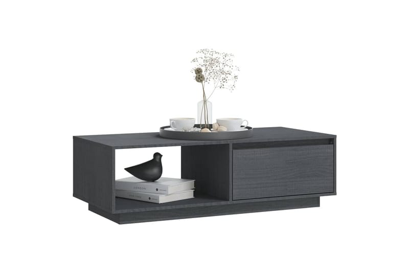 Salongbord grå 110x50x33,5 cm heltre furu - Grå - Møbler - Bord - Sofabord