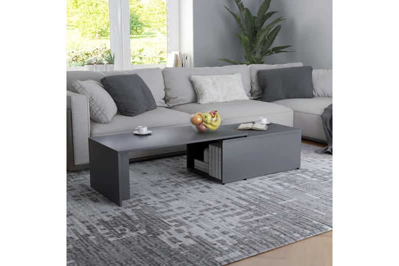 Salongbord grå 150x50x35 cm sponplate - Grå - Sofabord