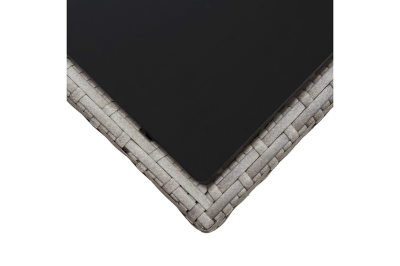 Salongbord grå 45x45x40 cm polyrotting og glass - Grå - Møbler - Bord - Sofabord