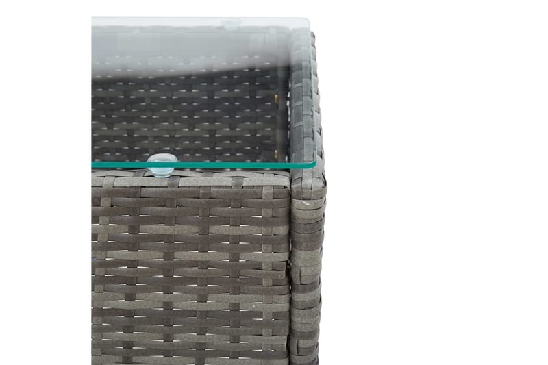 Salongbord grå 60x40x36 cm polyrotting - Grå - Sofabord