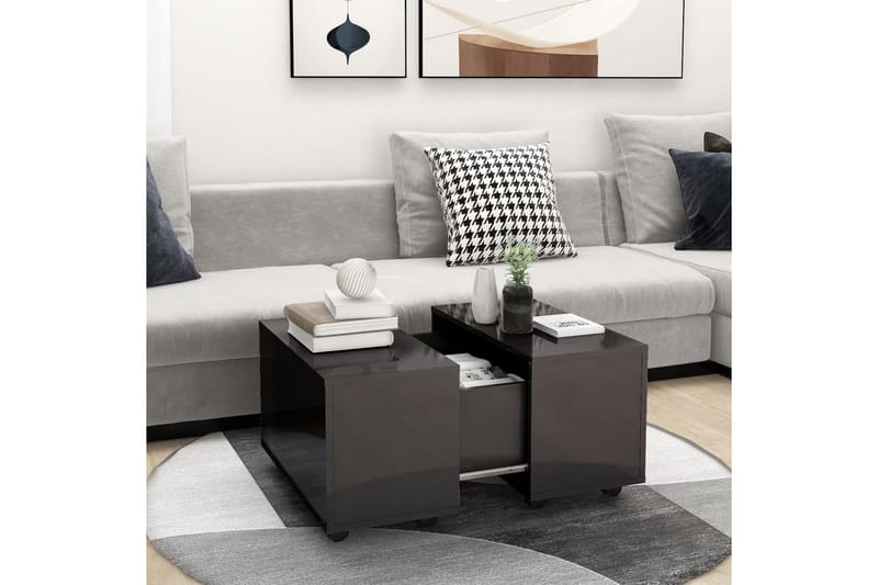 Salongbord grå 60x60x38 cm sponplate - Grå - Sofabord