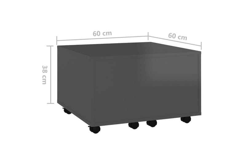 Salongbord grå 60x60x38 cm sponplate - Grå - Sofabord