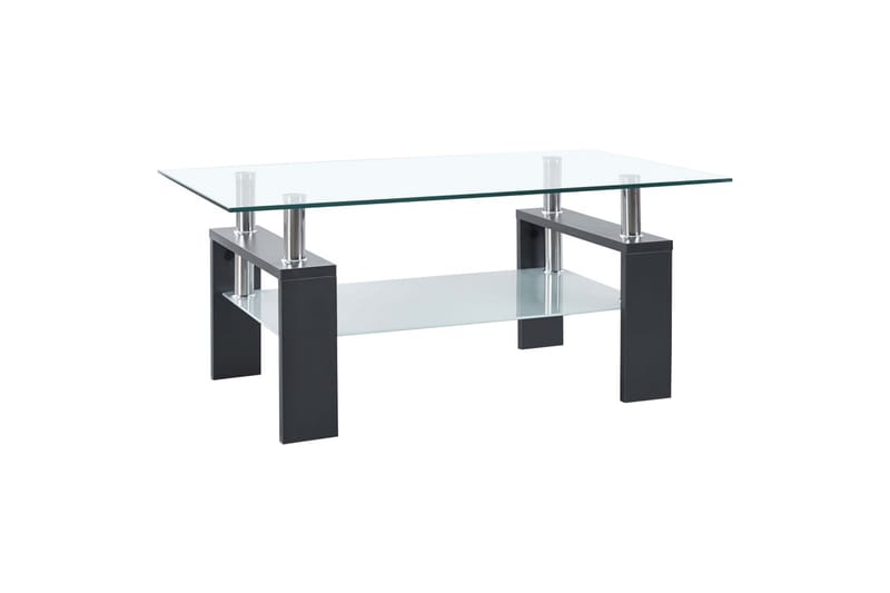 Salongbord grå og gjennomsiktig 95x55x40 cm herdet glass - Grå - Sofabord
