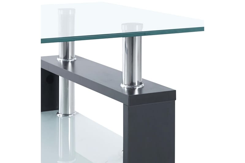 Salongbord grå og gjennomsiktig 95x55x40 cm herdet glass - Grå - Sofabord