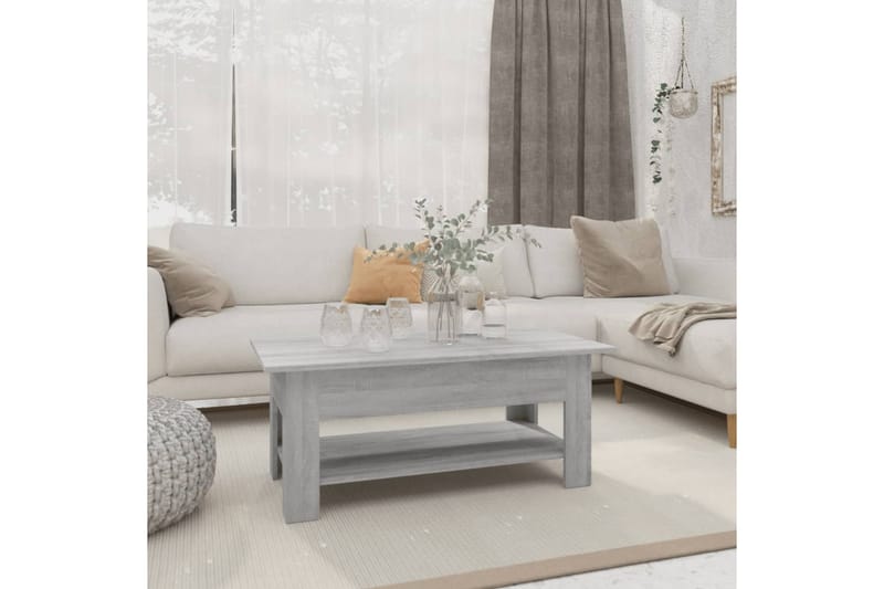 Salongbord grå sonoma eik 102x55x42 cm sponplate - Grå - Møbler - Bord - Sofabord