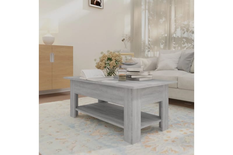 Salongbord grå sonoma eik 102x55x42 cm sponplate - Grå - Møbler - Bord - Sofabord