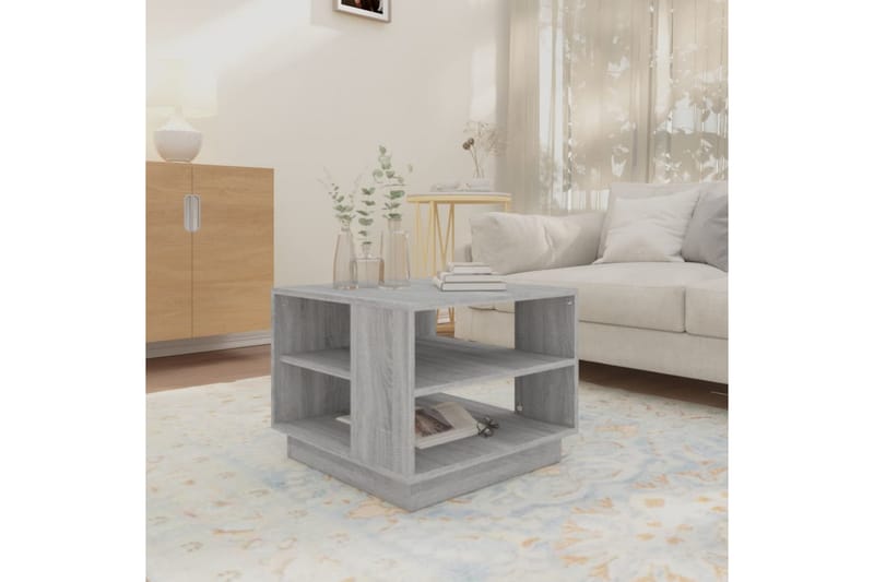 Salongbord grå sonoma eik 55x55x43 cm sponplate - Grå - Møbler - Bord - Sofabord