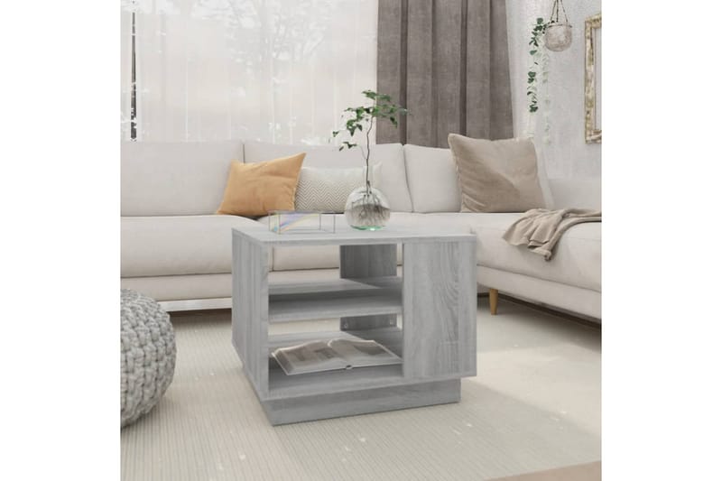 Salongbord grå sonoma eik 55x55x43 cm sponplate - Grå - Møbler - Bord - Sofabord