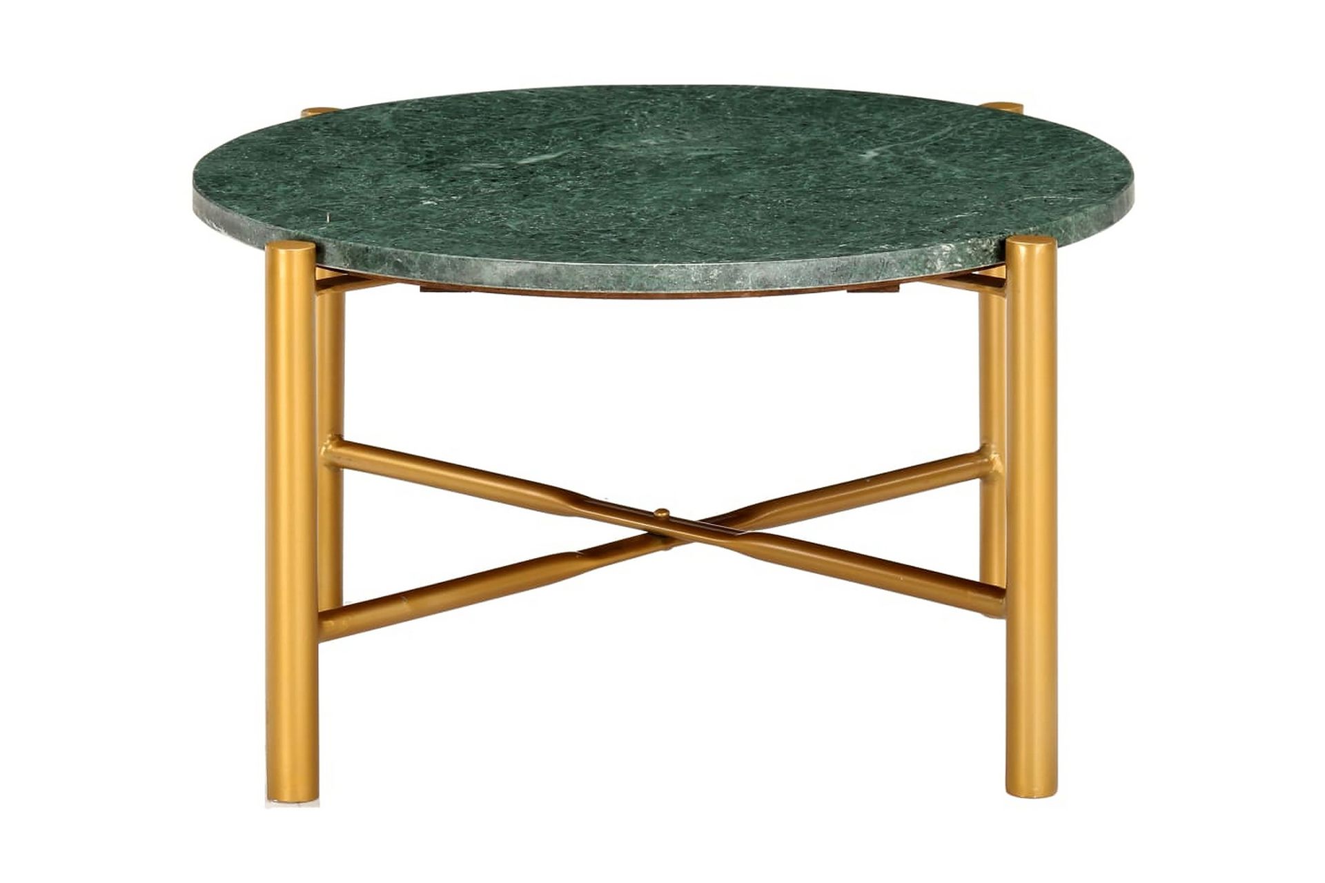 Salongbord grønn 60x60x35 cm ekte stein med marmorstruktur - Møbler - Bord - Sofabord