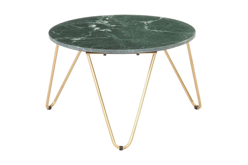 Salongbord grønn 65x65x42 cm ekte stein med marmorstruktur - Sofabord