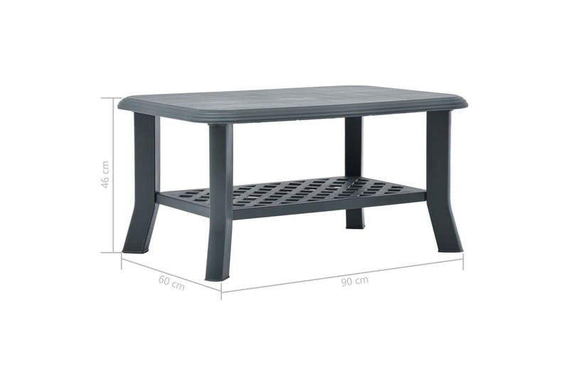 Salongbord grønn 90x60x46 cm plast - Møbler - Bord - Sofabord