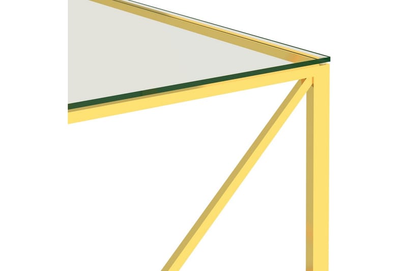 Salongbord gull 55x55x55 cm rustfritt stål og glass - Gull - Sofabord