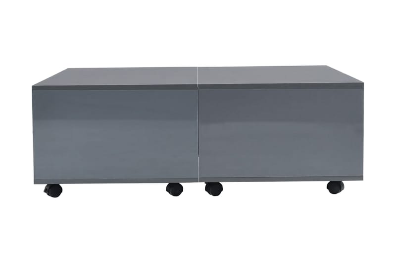 Salongbord høyglans grå 100x100x35 cm - Grå - Sofabord