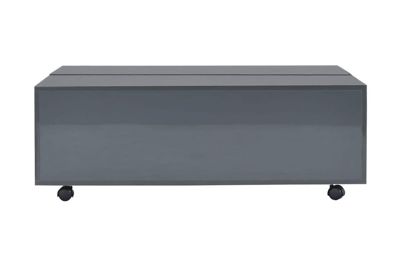 Salongbord høyglans grå 100x100x35 cm - Grå - Sofabord