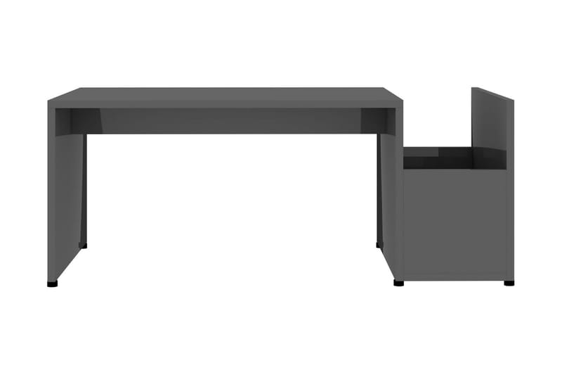 Salongbord høyglans grå 90x45x35 cm sponplate - Sofabord