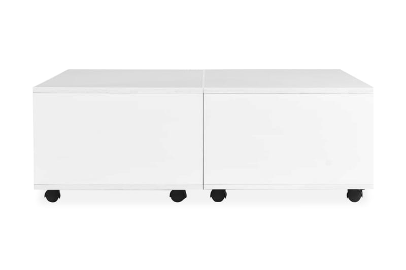 Salongbord høyglans hvit 100x100x35 cm - Hvit - Sofabord