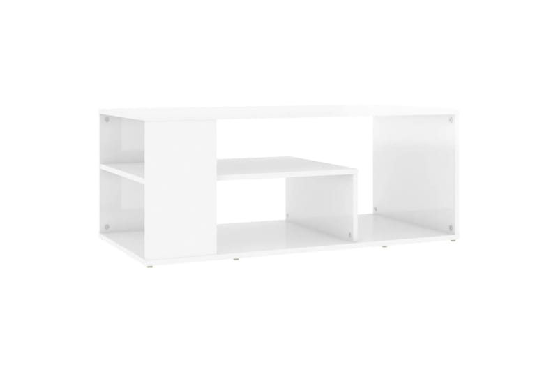 Salongbord høyglans hvit 100x50x40 cm sponplate - Hvit - Møbler - Bord - Sofabord