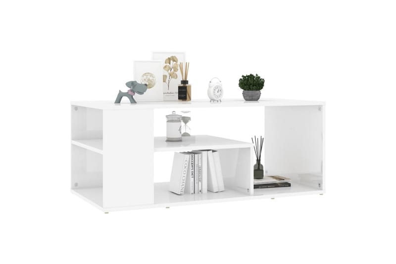 Salongbord høyglans hvit 100x50x40 cm sponplate - Hvit - Møbler - Bord - Sofabord