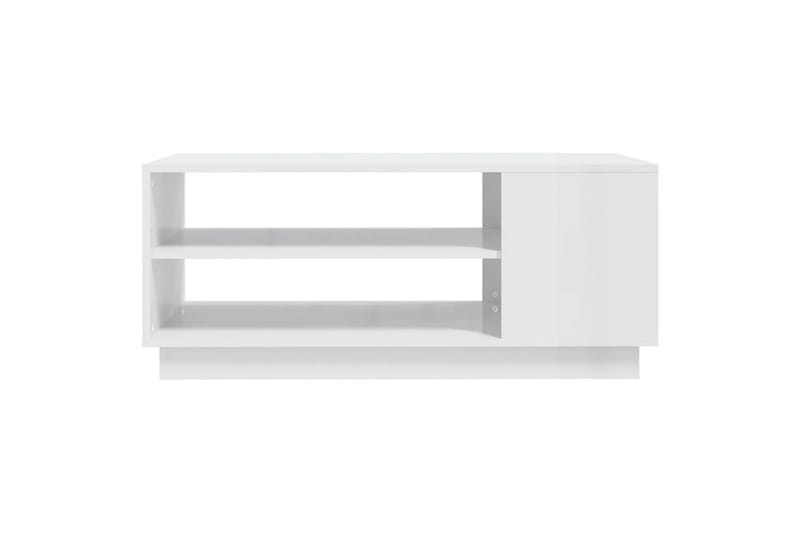 Salongbord høyglans hvit 102x55x43 cm sponplate - Hvit - Sofabord