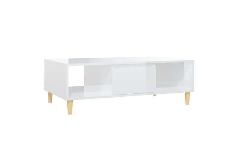 Salongbord høyglans hvit 103,5x60x35 cm sponplate - Hvit - Møbler - Bord - Sofabord