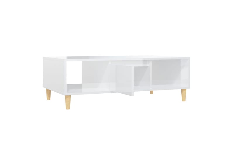 Salongbord høyglans hvit 103,5x60x35 cm sponplate - Hvit - Møbler - Bord - Sofabord