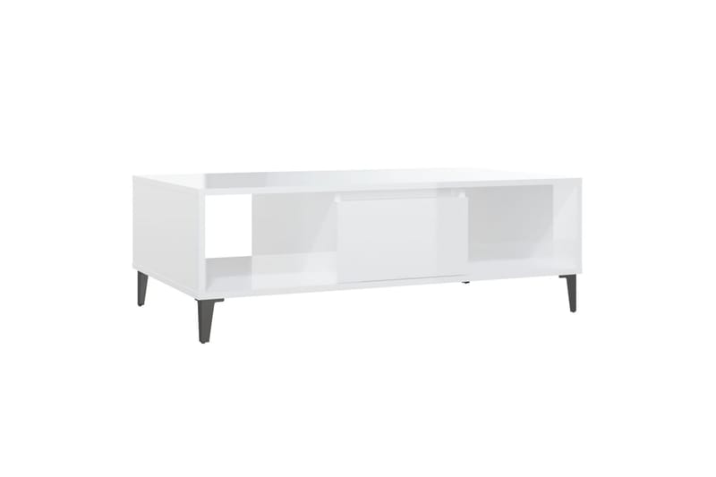 Salongbord høyglans hvit 103,5x60x35 cm sponplate - Hvit - Møbler - Bord - Sofabord