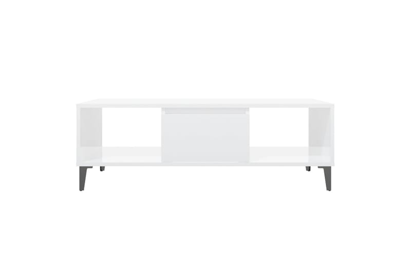 Salongbord høyglans hvit 103,5x60x35 cm sponplate - Hvit - Møbler - Bord - Sofabord