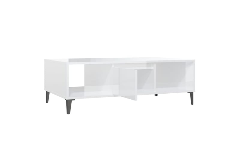 Salongbord høyglans hvit 103,5x60x35 cm sponplate - Hvit - Møbler - Bord - Sofabord