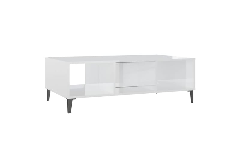 Salongbord høyglans hvit 103,5x60x35 cm sponplate - Hvit - Møbler - Bord - Sofabord
