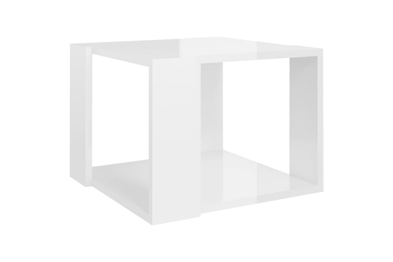 Salongbord høyglans hvit 40x40x30 cm sponplate - Hvit - Møbler - Bord - Sofabord
