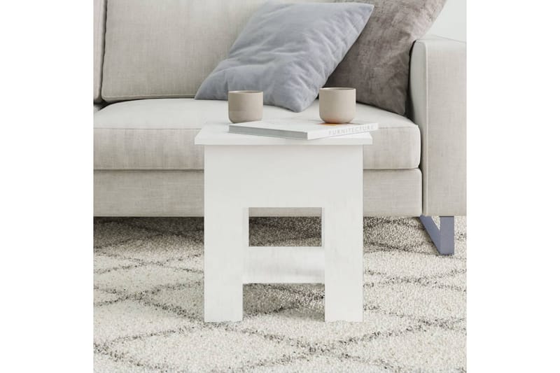 Salongbord høyglans hvit 40x40x42 cm konstruert tre - Hvit - Møbler - Bord - Sofabord